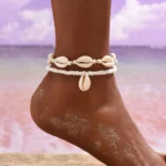 Resin Beads Shell Anklet